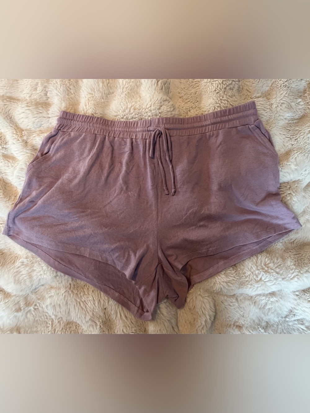 Bobeau 2X Mauve Purple Super Soft Drawstring Lounge Shorts